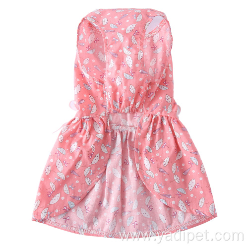 Dog Dresses Pet girl Princess pink cotton Skirts